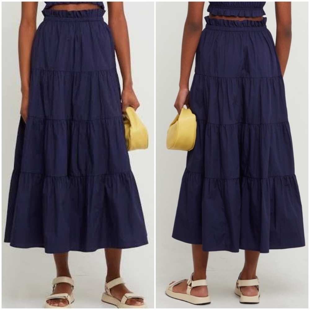 Kourt Ellery Tiered Maxi Skirt